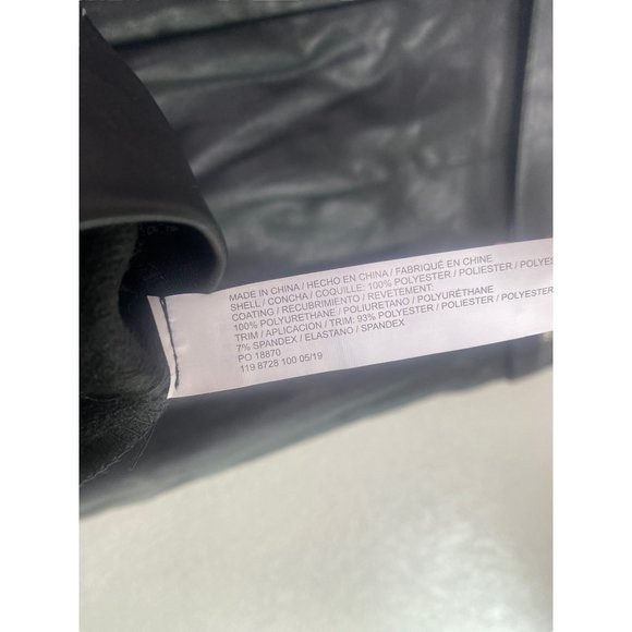 NWT Eloquii Faux Leather A Line Moto Skirt Faux Button Down Tie Belt 14 Black - Picture 9 of 12